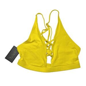 Frederick's of Hollywood Sunset Strap Bikini Top Blazing Yellow Size Medium